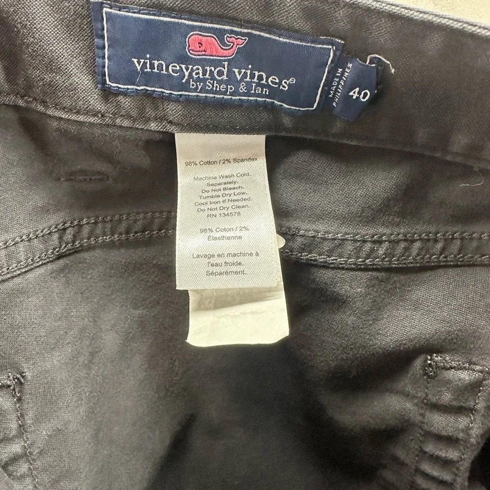 Vineyard Vines Mens 5‎ Pocket Canvas Pants Slim Fit Straight Leg Gray Size 40